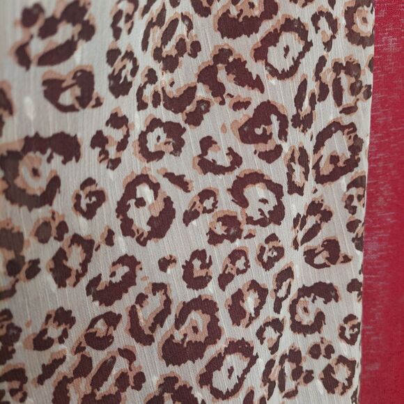 Umgee Darker Red Kimono/Cardigan with Animal Print Trim NWT S/M Sheer - Picture 4 of 8